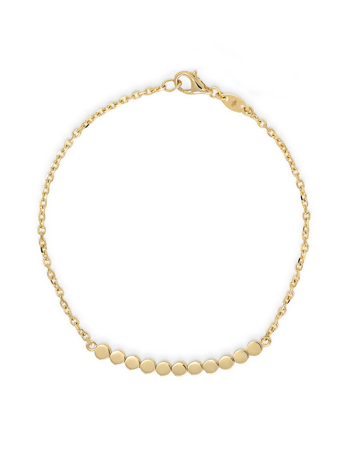14K Gold Round Link Chain Bracelet