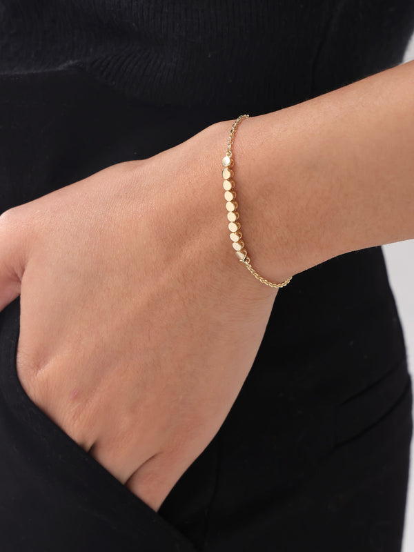 DEVATA Round Link Chain Bracelet 14K Gold