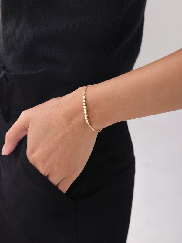 DEVATA Round Link Chain Bracelet 14K Gold