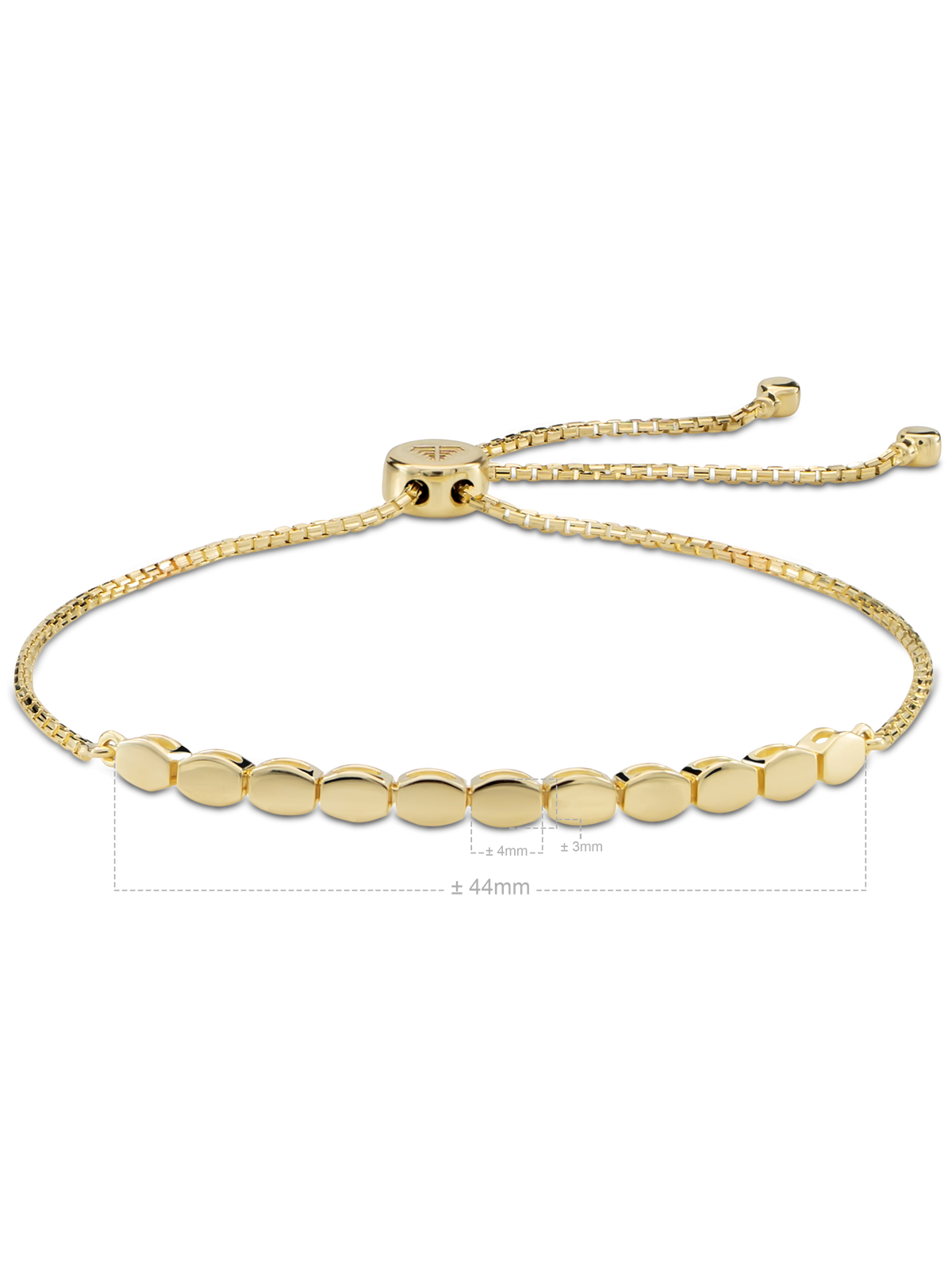 DEVATA Gold Hexagon Link Box Chain Slider Bolo Bracelet