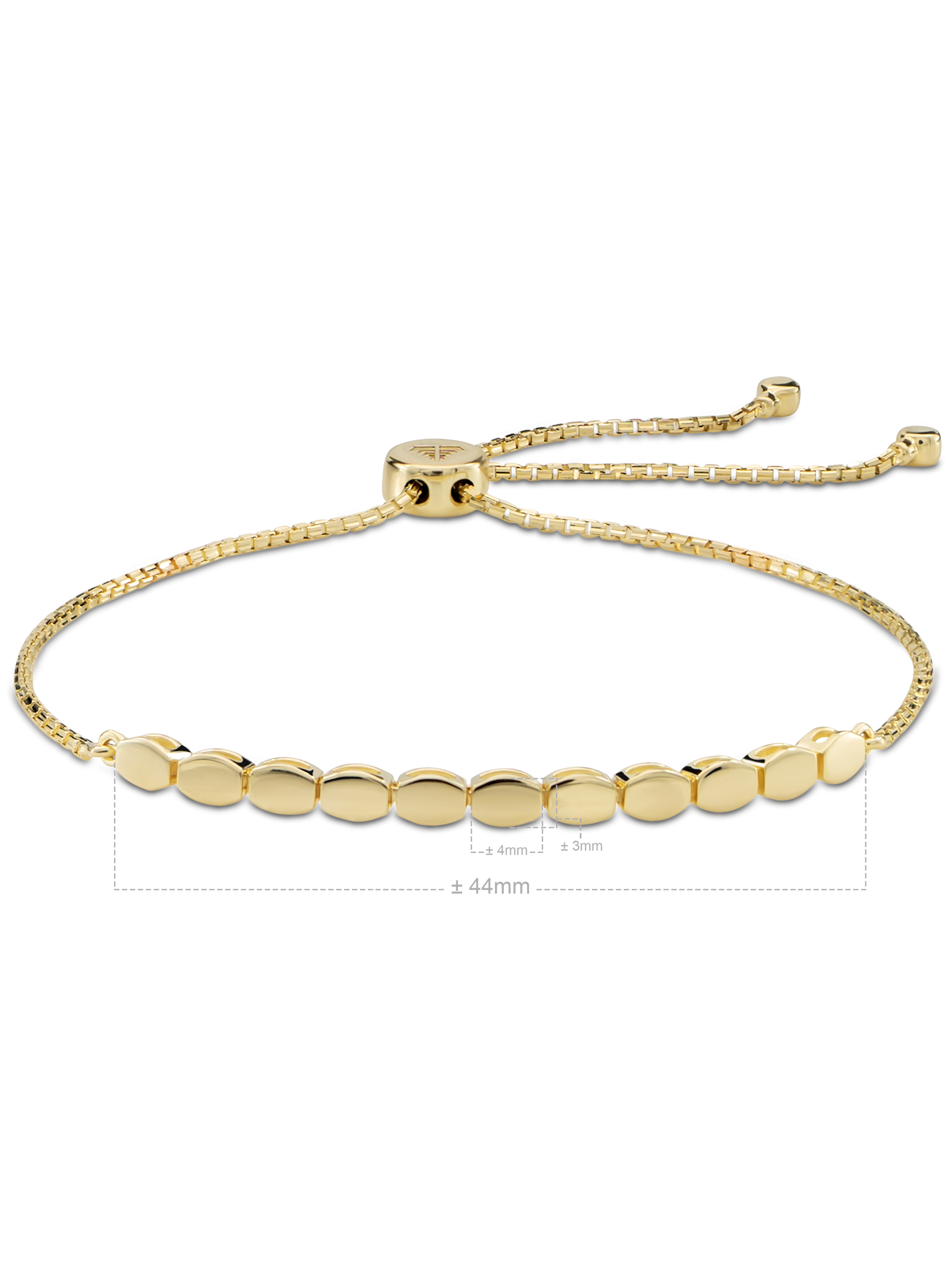 DEVATA Gold Hexagon Link Box Chain Slider Bolo Bracelet