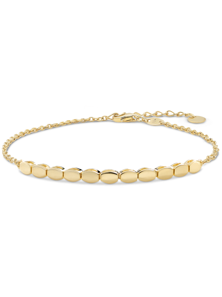 14K Gold Hexagon Link Chain Bracelet