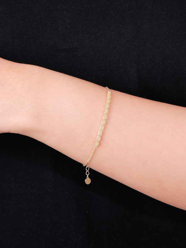 14K Gold Hexagon Link Chain Bracelet