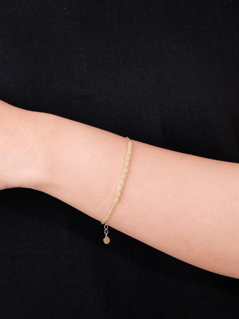 14K Gold Hexagon Link Chain Bracelet