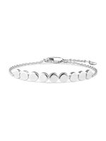 Round Link Chain Bracelet in Rhodium Plated Sterling Silver 
