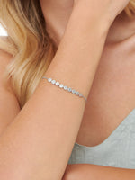 Round Link Chain Bracelet in Rhodium Plated Sterling Silver 