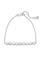 Round Link Chain Bracelet in Rhodium Plated Sterling Silver 