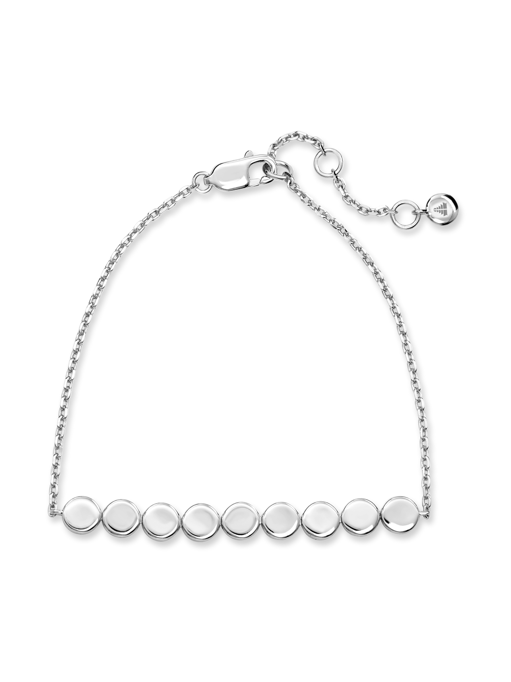 Round Link Chain Bracelet in Rhodium Plated Sterling Silver 