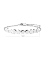 Round Link Chain Bracelet in Rhodium Plated Sterling Silver 