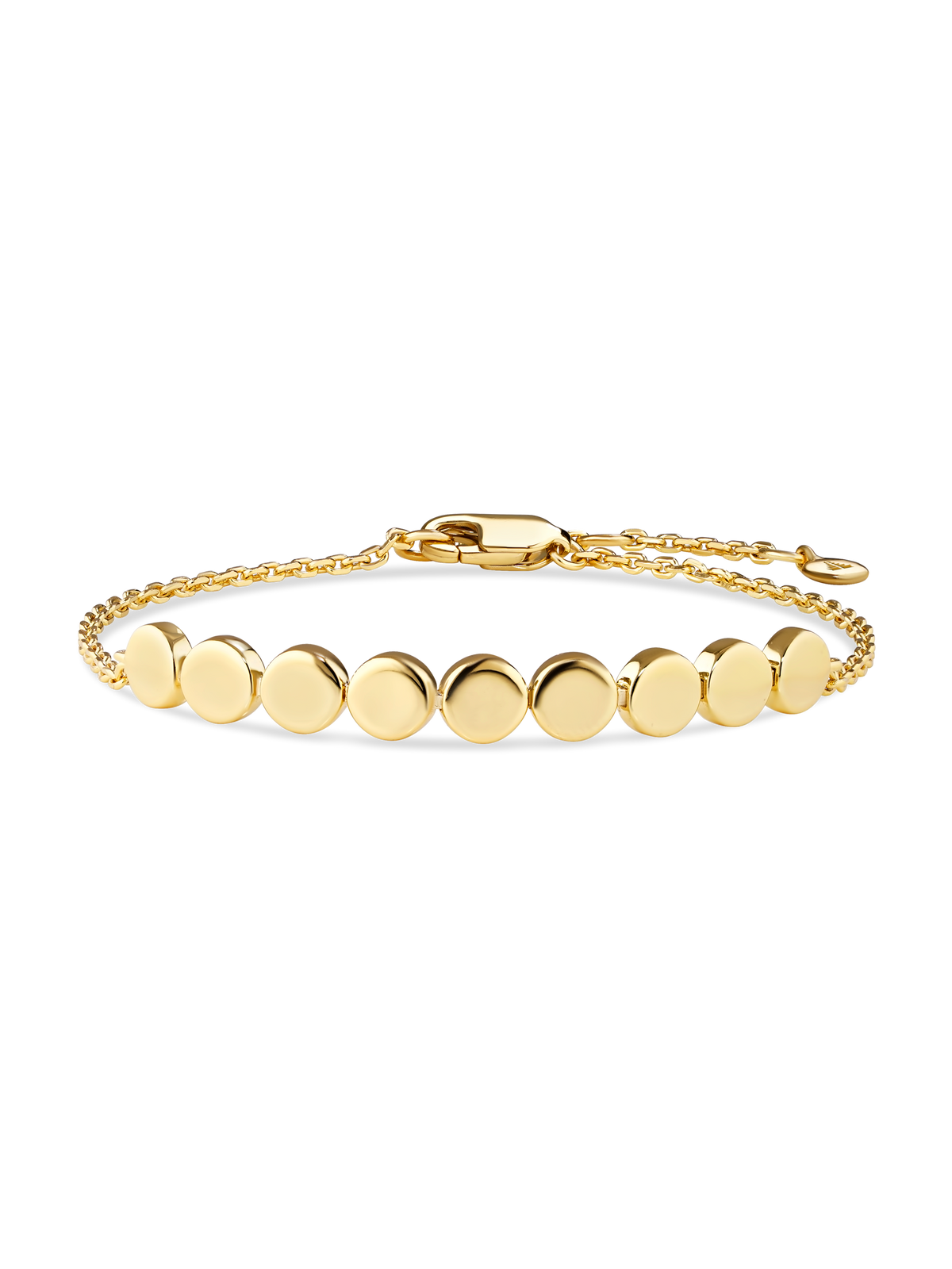 Round Link Chain Bracelet in Gold Plated Sterling Silver