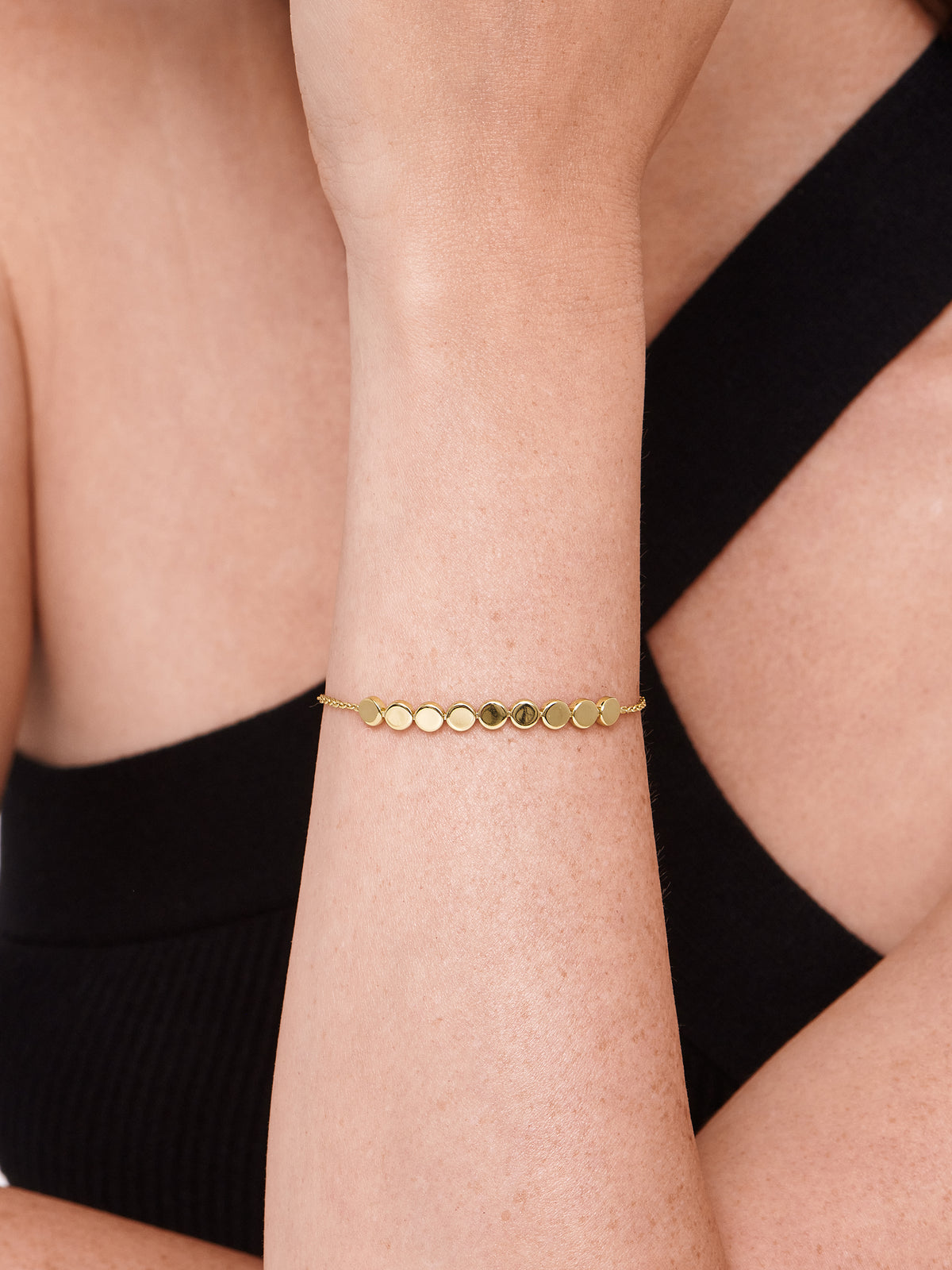 Round Link Chain Bracelet in Gold Plated Sterling Silver