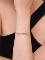 Round Link Chain Bracelet in Gold Plated Sterling Silver