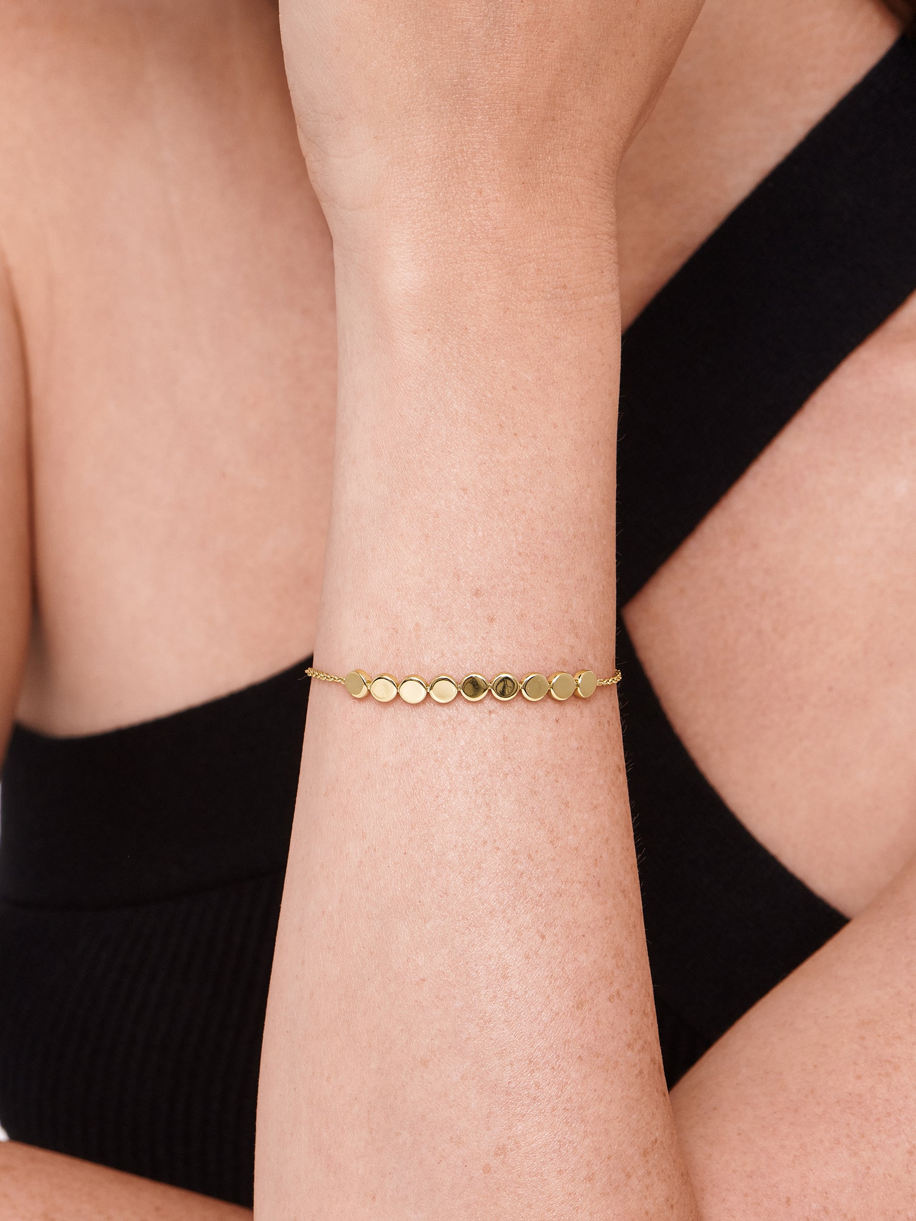 Round Link Chain Bracelet in Gold Plated Sterling Silver