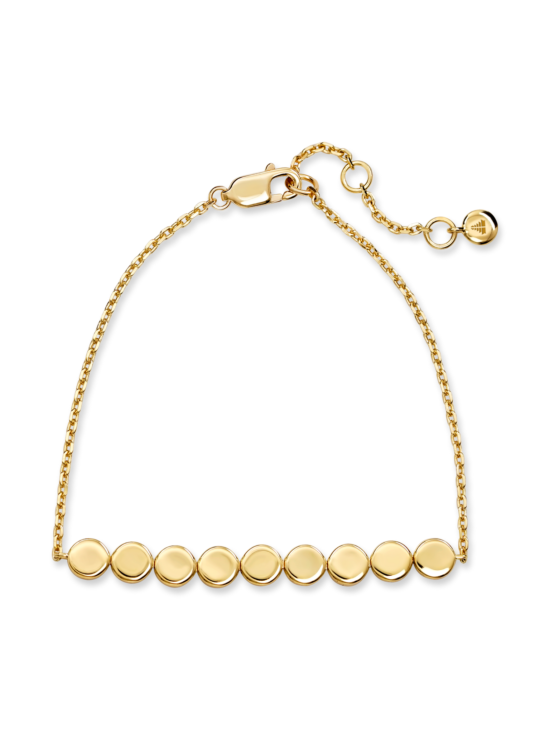 Round Link Chain Bracelet in Gold Plated Sterling Silver