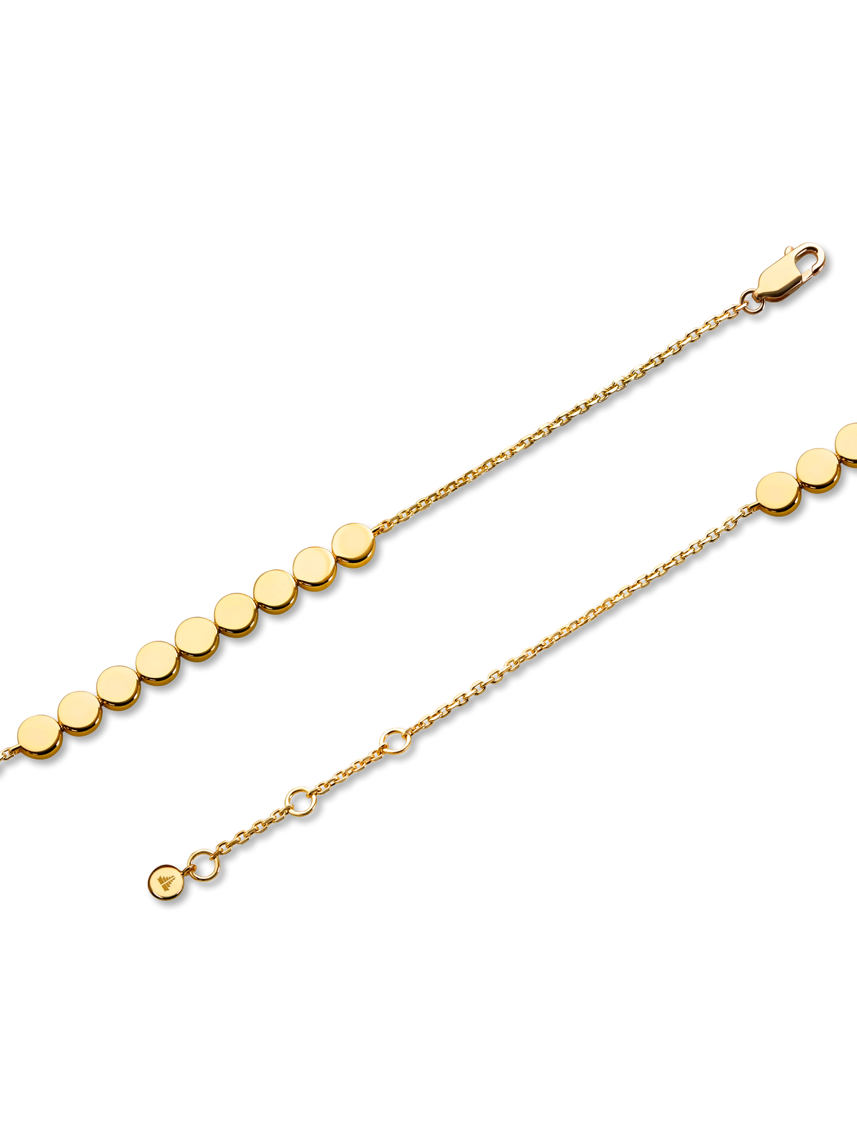 Round Link Chain Bracelet in Gold Plated Sterling Silver