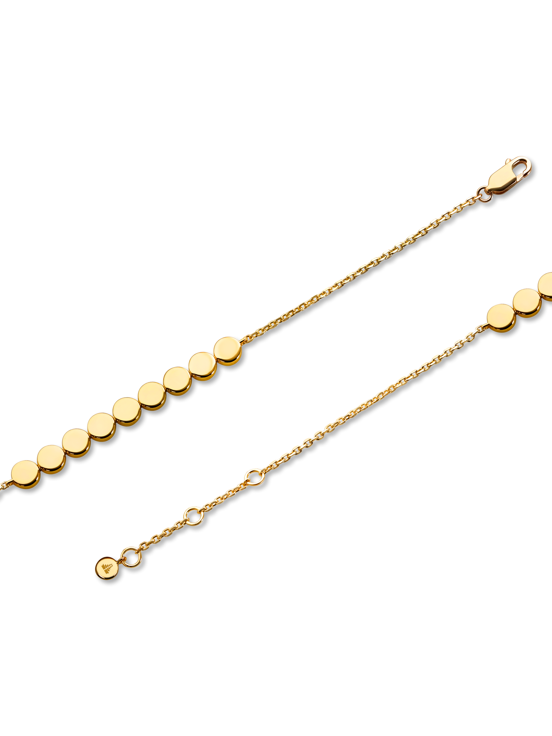 Round Link Chain Bracelet in Gold Plated Sterling Silver