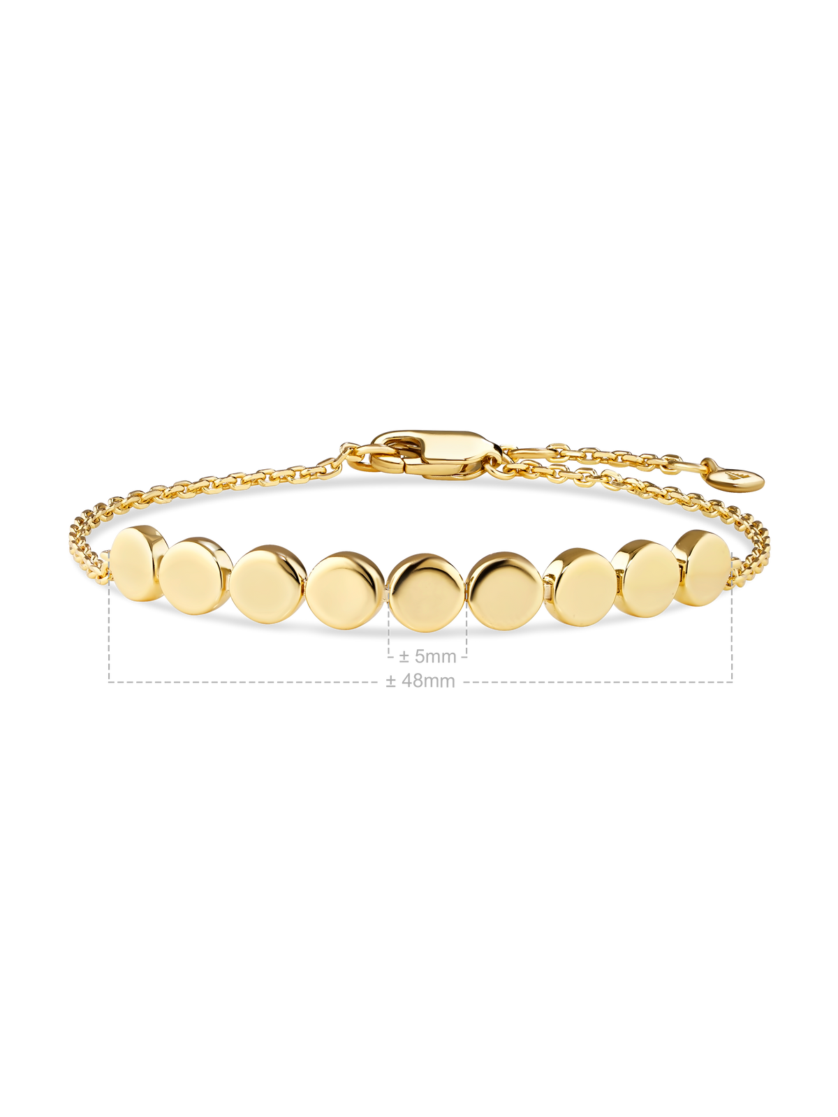 Round Link Chain Bracelet in Gold Plated Sterling Silver