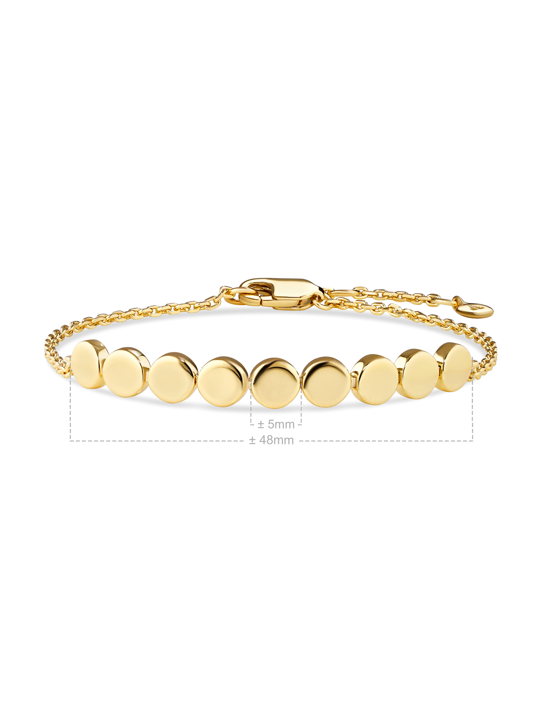 Round Link Chain Bracelet in Gold Plated Sterling Silver