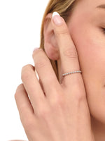 DEVATA Beaded Ball Ring Rhodium Plated Sterling Silver