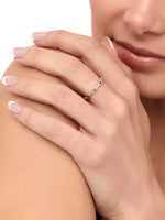 DEVATA Cable Link Ring Rhodium Plated Sterling Silver  