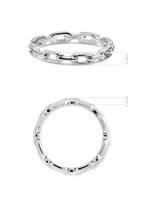 DEVATA Cable Link Ring Rhodium Plated Sterling Silver  