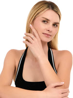 DEVATA Cable Link Ring Rhodium Plated Sterling Silver  