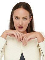 DEVATA Puffy Ribbed Ring in Rhodium Plated Sterling Silver