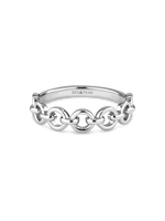 DEVATA Cable Link Ring in Rhodium Plated Sterling Silver