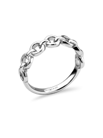 DEVATA Cable Link Ring in Rhodium Plated Sterling Silver