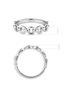 DEVATA Cable Link Ring in Rhodium Plated Sterling Silver