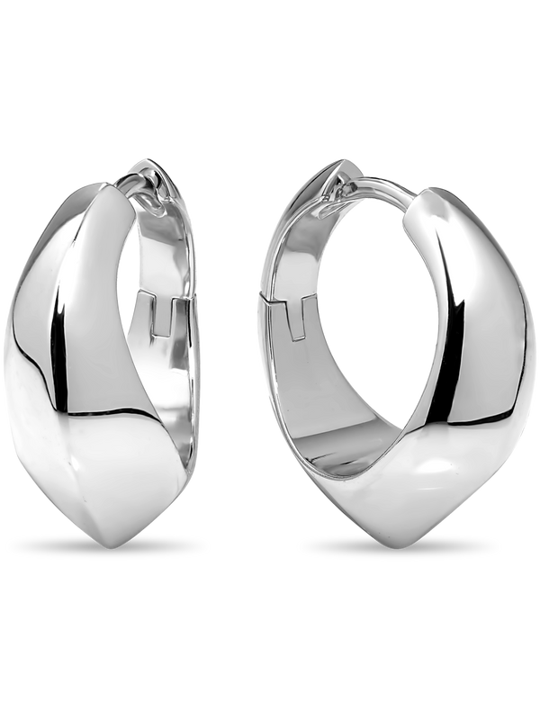 Beveled Curve Hoop Earrings