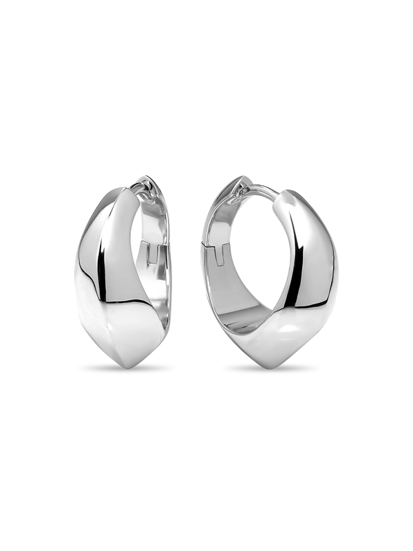 Beveled Curve Hoop Earrings
