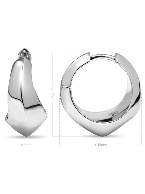 Beveled Curve Hoop Earrings