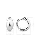 DEVATA Dome Hoop Earrings in Rhodium Plated Sterling Silver