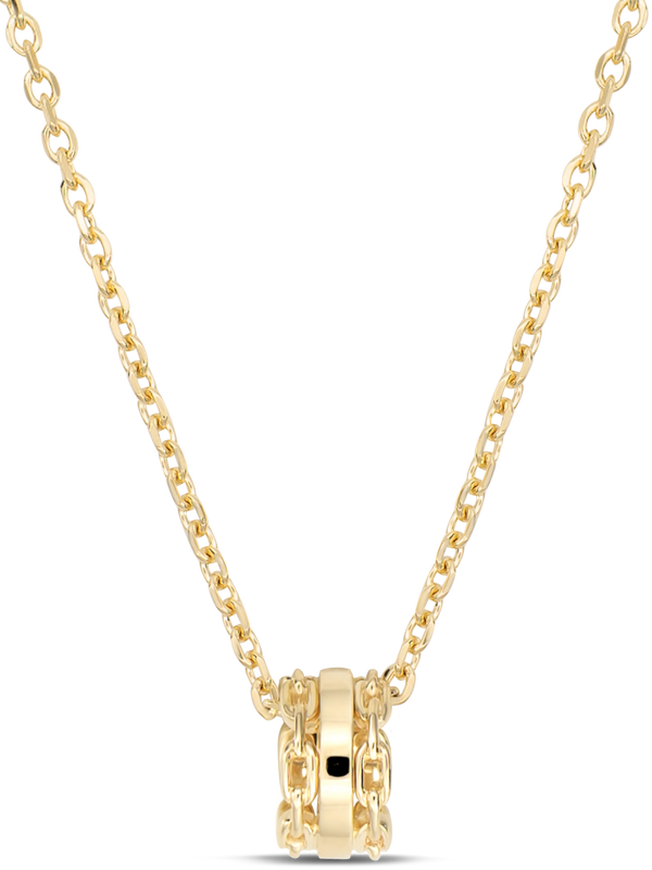 14K Gold Rotary Pendant Chain Necklace