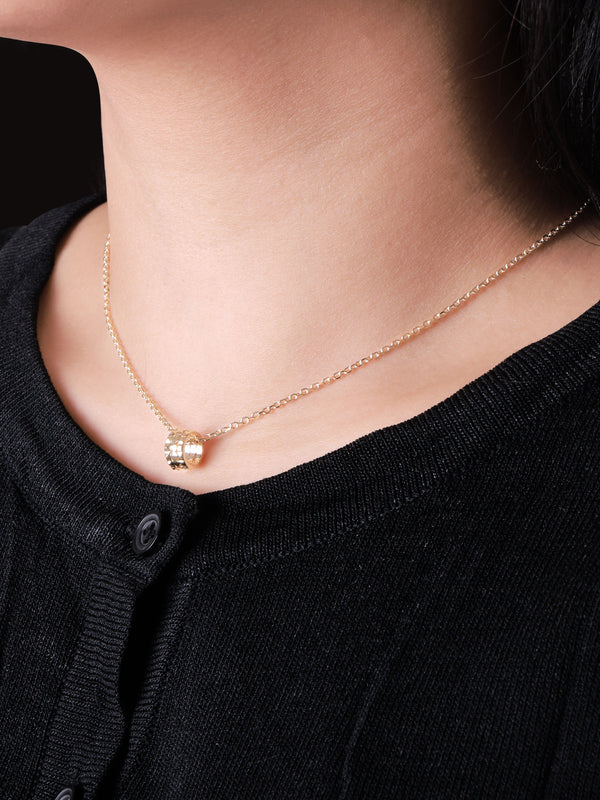 14K Gold Rotary Pendant Chain Necklace