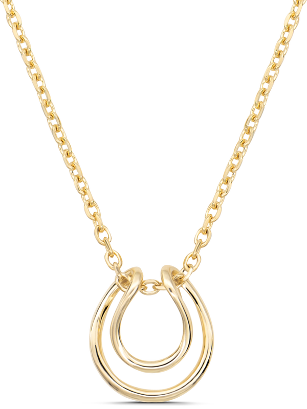 14K Gold Loop Pendant Chain Necklace