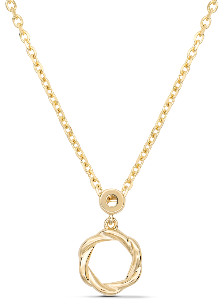 14K Gold Eternity Pendant Chain Necklace