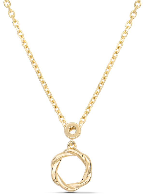 14K Gold Eternity Pendant Chain Necklace