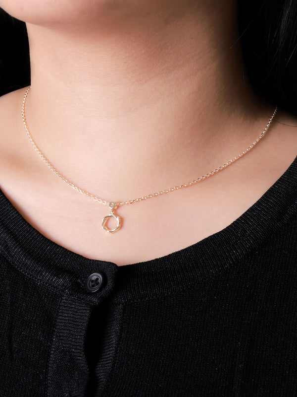 14K Gold Eternity Pendant Chain Necklace