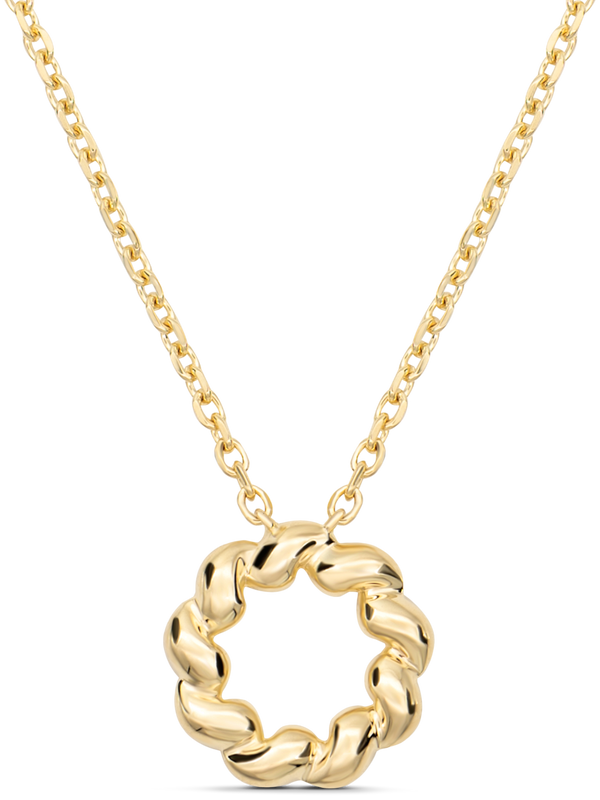 14K Gold Eternity Pendant Chain Necklace