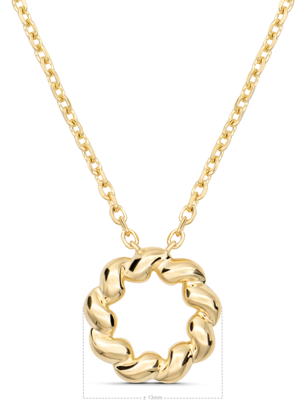 14K Gold Eternity Pendant Chain Necklace