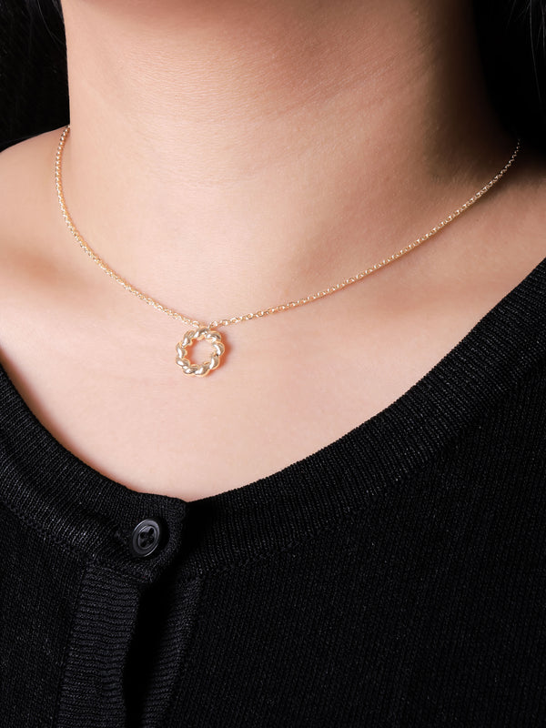 14K Gold Eternity Pendant Chain Necklace