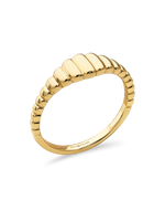 DEVATA Ribbed Ring in Gold Plated Sterling Silver