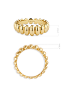 DEVATA Puffy Ribbed Ring in Gold Plated Sterling Silver