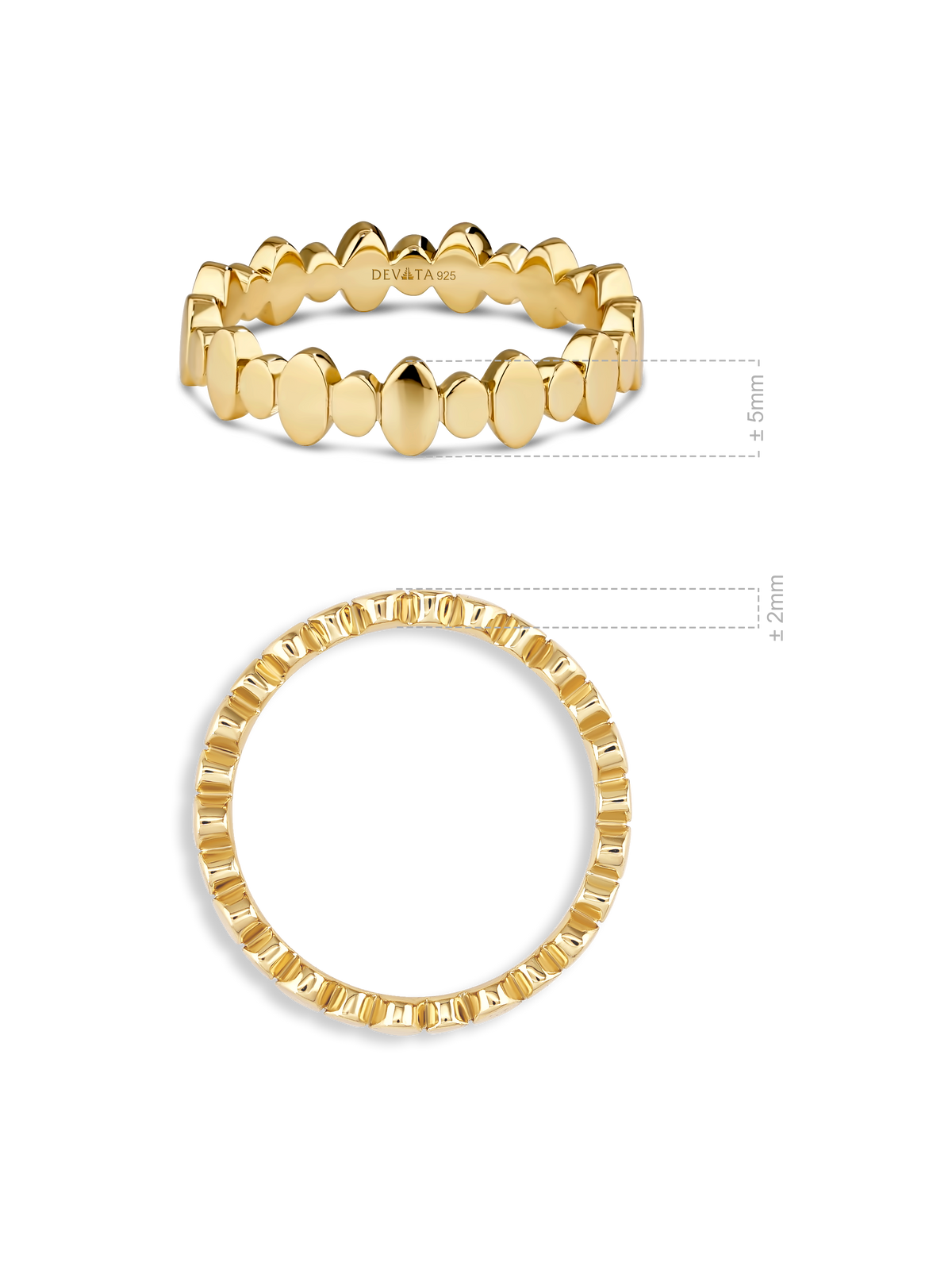 DEVATA Oval Link Ring in Gold Plated Sterling Silver