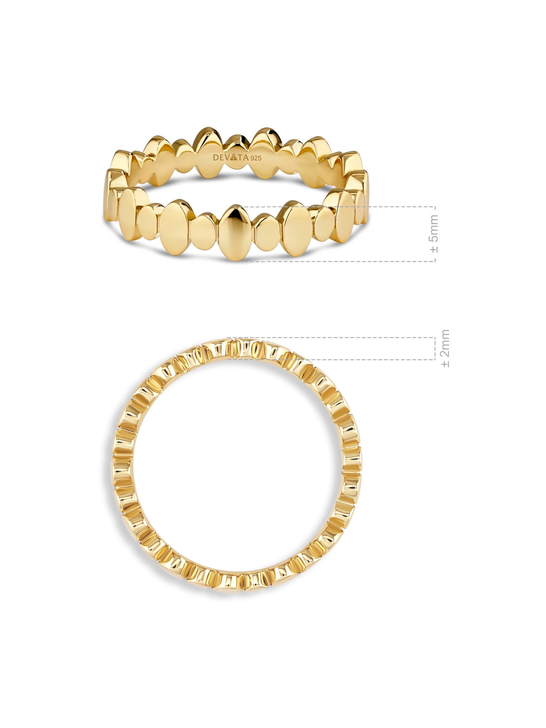 DEVATA Oval Link Ring in Gold Plated Sterling Silver