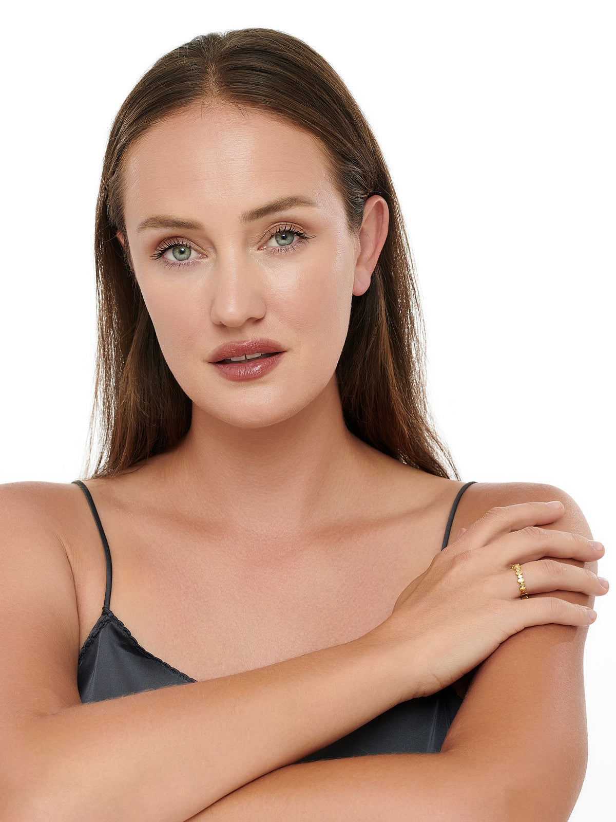 DEVATA Oval Link Ring in Gold Plated Sterling Silver