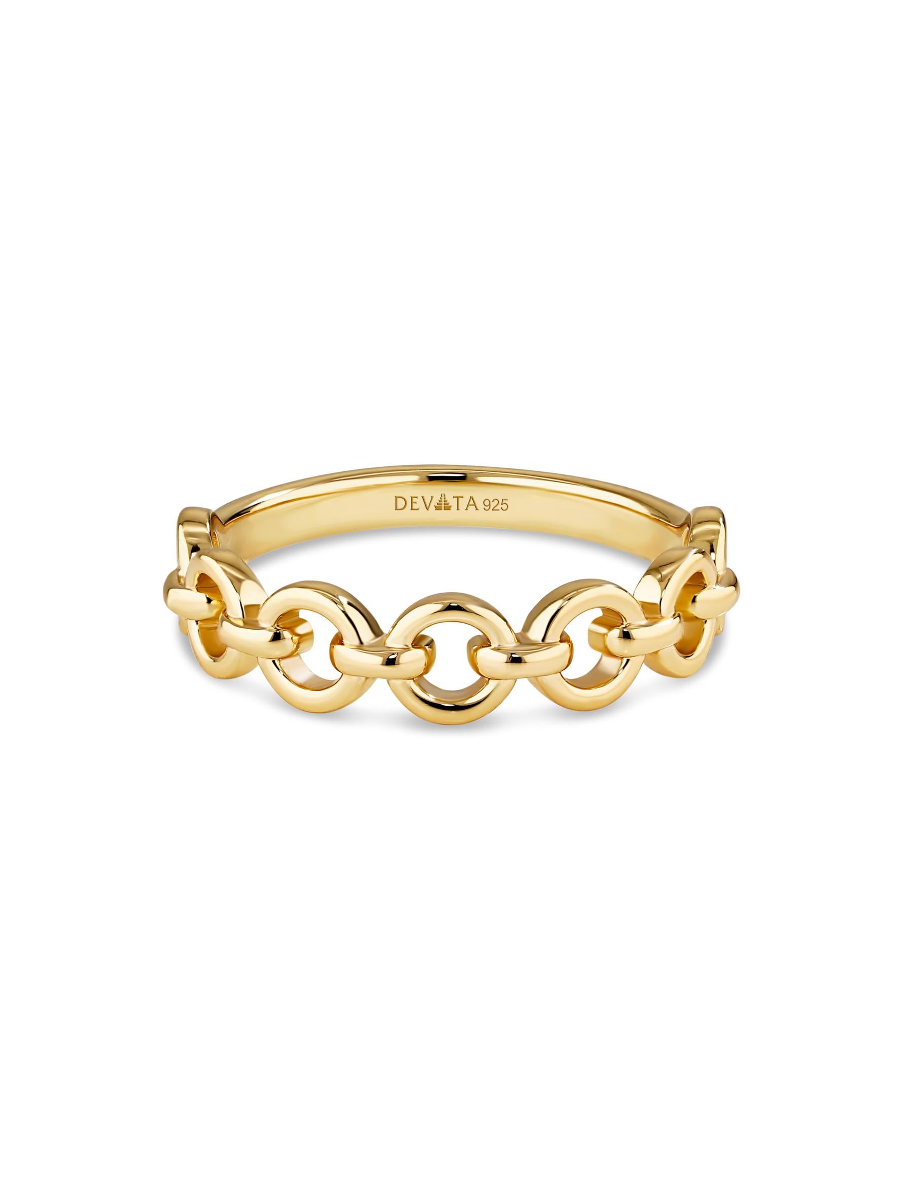 DEVATA Cable Link Ring in Gold Plated Sterling Silver#gold-plated