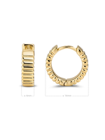 DEVATA Ribbed Hoop Earrings in Gold Plated Sterling Silver